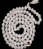 White Agate/Hakik Stone Round Beads Mala (109 Beads)