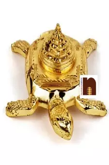 Vastu Pyramid Shriyantra Tortoise | Turtle In Brass (Big) (12.5 Cms)