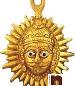 Lord Surya Wall Hanging in Brass (8 Cms) (Small) (1 Pc)