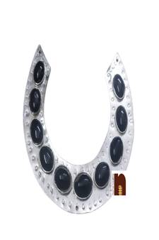 Horse Shoe Naal With Black Agate/Sulemani Hakik Stone (Pack of 1)