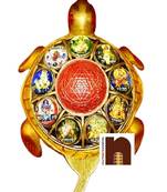 Shri Navdurga Yantra with Shriyantra On Brass Turtle | Tortoise (Big) (19 Cms) (1 Pc)