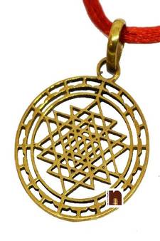 Shri Yantra | Shree Yantra Pendant In Ashtadhatu (1 Pc) (Small) (3 Cms)