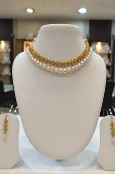 White pearl necklaces