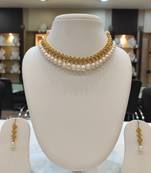 White pearl necklaces