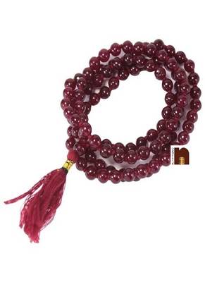 Red Agate (Hakik) Hand Knotted Beads Mala (109 Beads) (8 MM Beads) (1 Pc) 1