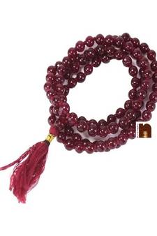 Red Agate (Hakik) Hand Knotted Beads Mala (109 Beads) (8 MM Beads) (1 Pc)