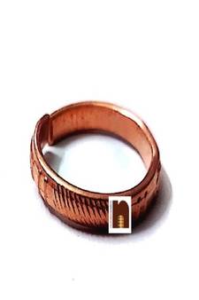 Copper/Tamba Adjustable Ring/Challa With Om Namah Shivaye Embossed (1 Pc)