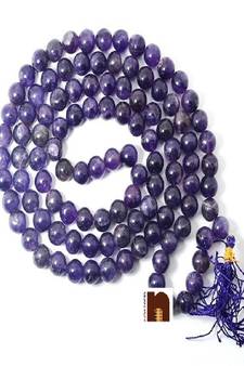 Amethyst Gemstone Crystal Mala (109 Beads) (8 MM Beads) (1 Pc)