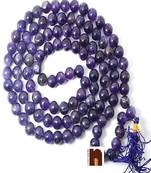Amethyst Gemstone Crystal Mala (109 Beads) (8 MM Beads) (1 Pc)