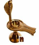 Detachable Brass Jalheri and Brass Snake Hood Stand For Lingam ( Small) (1 Pc)