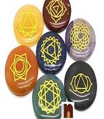 7 Pcs. of Symbol Engrarved Healing 7 Chakra Stones | Gemstones for Reiki Crystal Healing (7 Pcs Set)