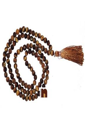 Tiger's Eye Gemstone Mala (109 Beads)(6 To 8 MM Approx) (1 Pc) 1