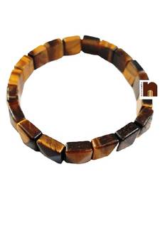 Tiger's Eye Gemstone Bracelet (Square Design)(Stretchable) (1 Pc)