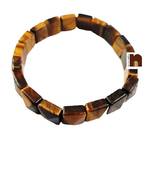 Tiger's Eye Gemstone Bracelet (Square Design)(Stretchable) (1 Pc)