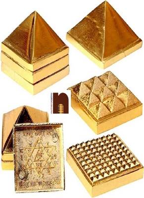 Vastu Pyramid Yantra In Ashtadhatu (3 Cms) (3 Pcs. Set) (1 Set) 1