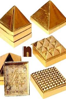 Vastu Pyramid Yantra In Ashtadhatu (3 Cms) (3 Pcs. Set) (1 Set)