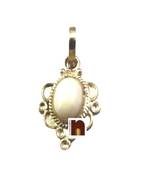 White Moonga Gemstone Pendant In Pure Silver With Lab Certificate (1 Pc)
