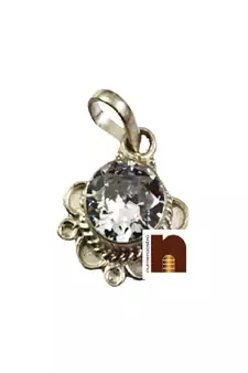 Zircon Crystal Gemstone Pendant In Pure Silver With Lab Certificate (1 Pc)
