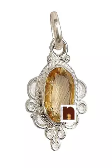 Yellow Citrine | Sunehla Gemstone Pendant In Pure Silver With Lab Certificate (1 Pc)