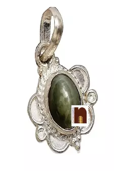 Cat's Eye Gemstone Pendant In Pure Silver With Lab Certificate (1 Pc)