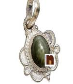 Cat's Eye Gemstone Pendant In Pure Silver With Lab Certificate (1 Pc)
