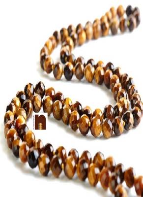 Tiger's Eye Gemstone Diamond Cut Mala (109 Beads) ( 8 MM ) (1 Pc) 1