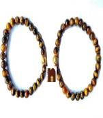 Tiger's Eye Round Beads Bracelet (Stretchable) (6 MM) (2 Pc)