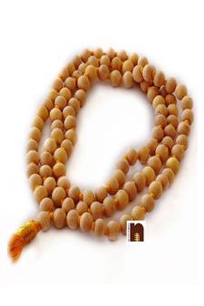 White Sandalwood / Chandan Rosary Mala (108+1) 109 Beads (1 Pc)