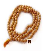 White Sandalwood / Chandan Rosary Mala (108+1) 109 Beads (1 Pc)