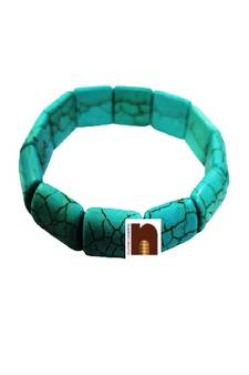 Firoza (Turquoise) Gemstone Bracelet (Stretchable) (1 Pc)