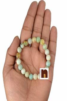 Amazonite Stone Round Beads Stretchable Bracelet (8 MM Approx) (1 Pc)