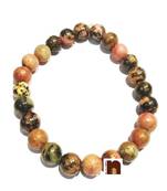 Rhodonite Round Beads Stretchable Bracelet (1 Pc)