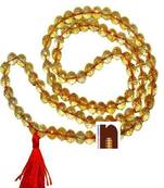 Citrine | Sunela Diamond Cut Mala (8 MM Beads) (109 Beads) (1 Pc)