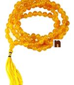 Yellow Agate | Hakik Round Beads Knotted Mala (108 Beads) (1 Pc)