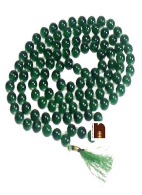 Green Agate | Hakik Round Beads Knotted Mala (109 Beads) (1 Pc) 1