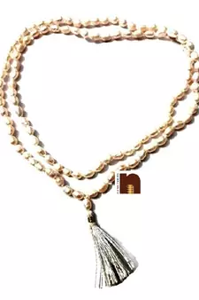 Pearl/Moti Mala (Oval Shape Small Beads) (108+1) (1 Pc)