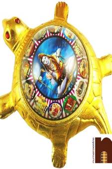 12 Jyotirling Yantra On Turtle | Tortoise (Small) (11 Cms) (1 Pc)