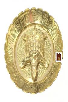 Fengshui | Vastu Brass Turtle | Tortoise In Brass Plate (Small) (7 Cms)
