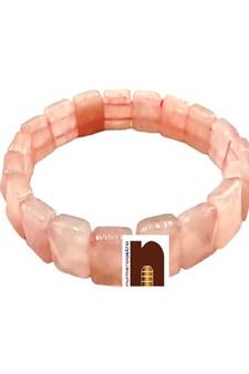 Rose Quartz Stone Pyramid Bracelet (Stretchable) (1 Pc)