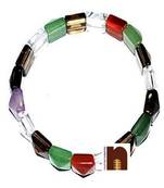 7 Chakra Stone Pyramid Bracelet (Stretchable) (1 Pc)
