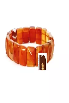 Red Carnelian Pyramid Stone Bracelet (Stretchable) (1 Pc)