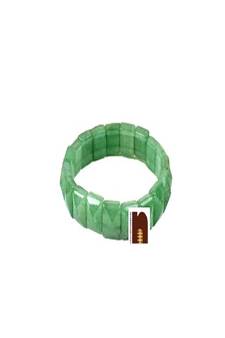 Green Aventurine Pyramid Stone Bracelet (Stretchable) (1 Pc)