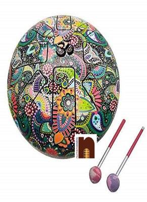 Happy Drum Pan with Rubber Musical Mallet and Travel Bag for Meditation &ampYoga Sound Healing (Multicolour) 1