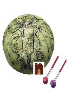 Happy Drum Pan with Rubber Musical Mallet and Travel Bag for Meditation &ampYoga Sound Healing (World Map Design))