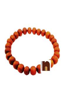Wooden Round Beads Stretchable Bracelet (White Chandan) ( 8 MM Beads Approx) (1 Pc)