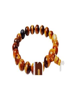 Tiger's Eye Gemstone Bracelet (8MM Round Beads) (Stretchable) (1 Pc) 1