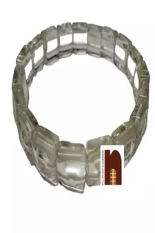 Crystal Clear Quartz Pyramid Stone Bracelet (Stretchable) (1 Pc)