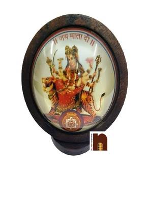 Goddess Durga | Jai Mata Di Idol for Car Dashboard (Wooden) (6.5 Cms) (1 Pc) 1