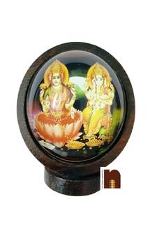 Shri Laxmi Ganesh Idol for Car Dashboard (Wooden) (6.5 Cms) (1 Pc)