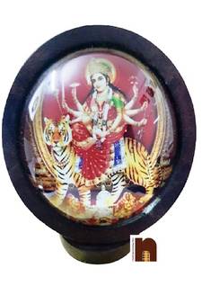 Goddess Durga | Sherawali Mata Idol for Car Dashboard (Wooden) (6.5 Cms) (1 Pc)